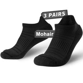 Mohair Anti Blister Athletic Running Ankle Socks Thick Cushion High Performance Low Cut Compression 3 Pairs