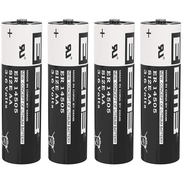 EEMB 3.6V AA Lithium Battery ER14505 2600mAh High Capacity Li-SOCl2 Non Rechargeable UL Certified 3.6Volt Lithium Thionyl Chloride Batteries