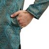 Sojanya (Since 1958, Jacquard Silk Kurta para hombre, Azul verde