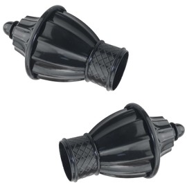 ZZLZX 4PCS Plastic Curtain Rod Decorative Header Curtain Fitting Header Decorative Plug for 1.1 inch Diameter Curtain Rod Aluminum Alloy Wood Species Curtain Rods Black