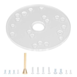 6-1/2in Router Plate Kit, Universal Router Base Plate Acrylic Baseplate Template Guide Adapter with Centering Pin Clear Acrylic Sub Base Predrilled Holes Bosch