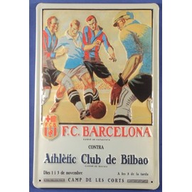 Buddel-Bini Versand Blechschild Barcelona FC Fussball Bilbao Blech Schild Souvenir Andenken