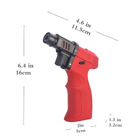 PROMISE Blow Torch, Sleek Adjustable Butane Torch, Flame Lock Cooking Torch Lighter Camping Home Use Welding Culinary Chef etc (Red)