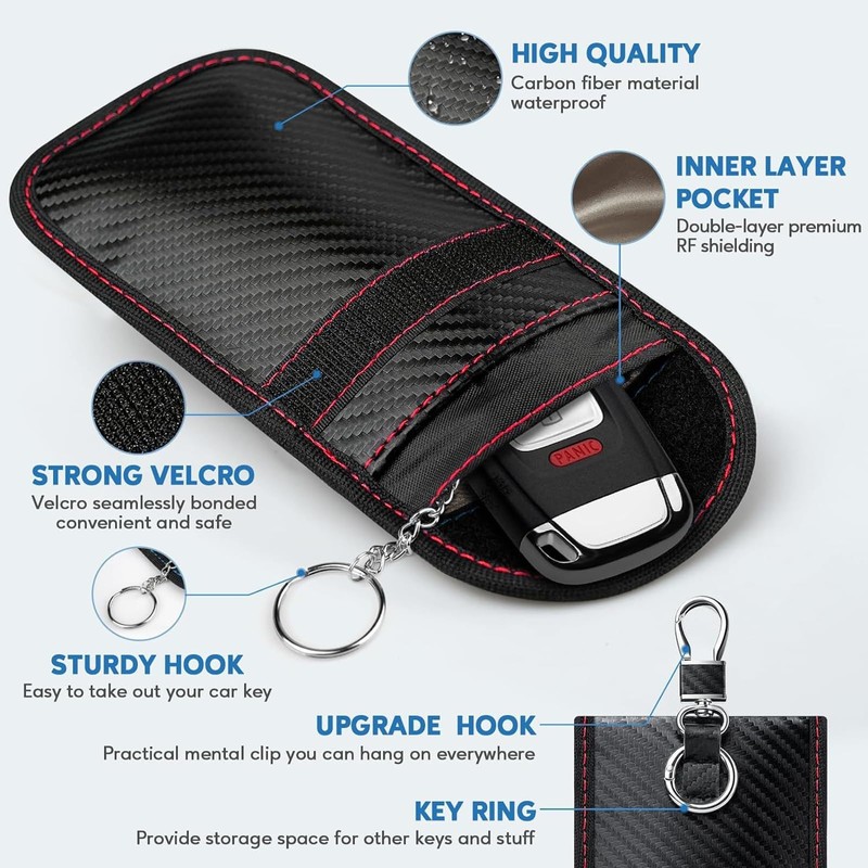 Faraday Pouch for Car Keys – 2 Pack Signal Blocking