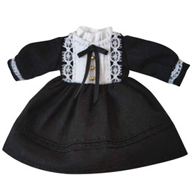 HIGHAWK OB11 Western Clothing, Obitsu 11 Clothes, BJD One-Piece Dress, Bow Color, Toy, For Dolls, 4.3 inches (11 cm), Cute, Skirt, Doll, Retro Doll Costume (Black)