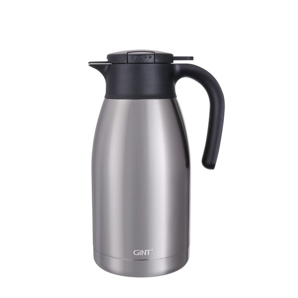 GiNT 64Oz Thermal Coffee Carafe, Insulated Stainless Steel Coffee Carafes for Keeping Hot/Double Walled Vacuum Thermos (Silver, 1.9L)