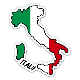 Squiddy Italy Map with Flag Italia Italian - Vinyl Sticker Decal for Phone, Laptop, Water Bottle - 3"