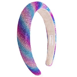 FROG SAC Padded Headbands for Girls - Rhinestone Toddler Hair Accessories, Little Girl Rainbow Hair Bands, Kids Sparkle Head Band, Cute Rainbow Headband for Back to School