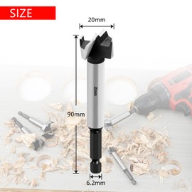 NICAVKIT Professional Forstner Drill Bit 20 mm for Wood, 20 mm Forstner Drill Bit Wood Hole Cutter with Hex Shank, Wood Drill, Pot Drill, Art Drill for Wood