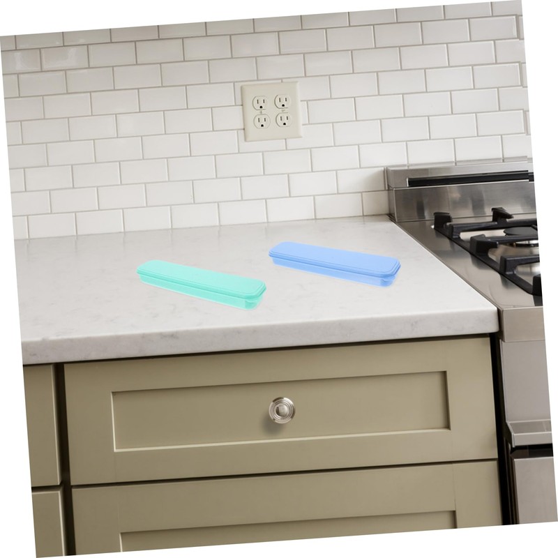 Sosoport 4pcs Portable Tableware Storage Box Lightweight Cutlery Case with