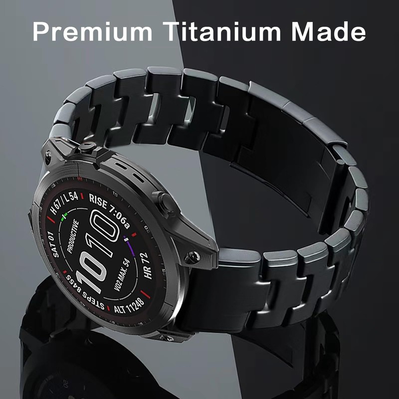 Synsing 26mm Titanium Metal Quick Release WatchBand Compatible for Fenix
