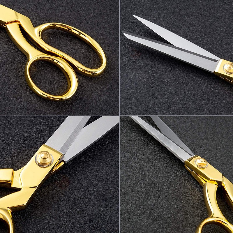ZJMZZM 8.5 '' Gold Stainless Steel Sharp Tailor Scissors Professional