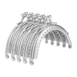 Mtsooning 10Pcs 8.5cm Retro Metal Flower Purse Bag DIY Craft Frame Kiss Clasp Lock, Silver