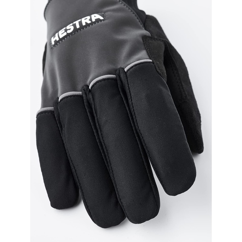 HESTRA Unisex Bike Reflective Long 5 Finger Gloves Black 6