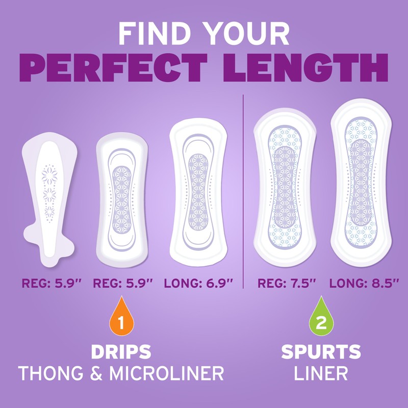 Poise Daily Liners, Incontinence Panty Liners, 2 Drop Very Light