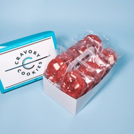 The Cravory: Red Velvet Cookies - 12 cookies, 2.0 oz. each - Individually Wrapped - Gourmet - Baked Fresh - Dessert, Snack or Baked Goods