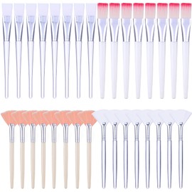 32 Pcs Face Mask Fan Brush Applicator Set Soft Fan Brush Flat Head Facial Esthetician Mask Cosmetic Makeup Tools for Eyelash Extension Peel Mud Clay face Cream(Pink)