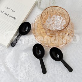 Framendino, 10 Pack Plastic Coffee Measuring Spoons Short Handle Scoops for Tea Sugar Cereal Milk Powder Spices Black 7g
