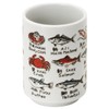 Mino Yaki 552-13-47E(3) Sushi Tea Cup Set, Fish English