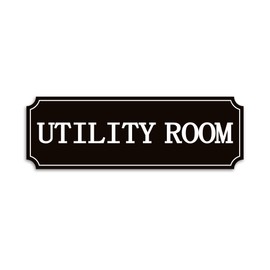 Utility Room Sign Sticker for Business and Home，Self-adhesive Utility Closet Room Door Decor for House Basement, Garage, Kitchen, Restaurant, Shop Tool and Equipment Storage