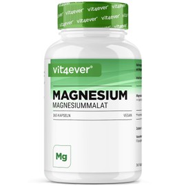 vit4ever Magnesium Malate - 365 Capsules - 2000 mg of which 300 mg Elementary Magnesium per Daily Serving - 4 Month Supply - High Dose Magnesium Malate - Vegan