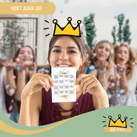 Fotospiel JGA Bingo by snaPmee - Game Stag Night Women and Men - 16 Tasks on 20 Cards (A6)