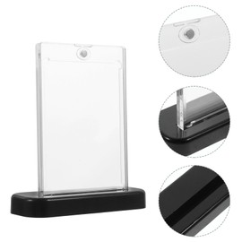UPKOCH 2 Sets Magnetic Card Holder, Hard Acrylic Card Holder with Display Stands Magnetic Trading Card Case Baseball Card Protectors for Game Card Sports Card