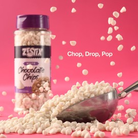 White Chocolate Chips 10oz – Premium Baking Chips in a Convenient Flip-Top Bottle – Perfect for Cookies, Desserts, Melting & Snacking – Zestix White Chocolate Chips