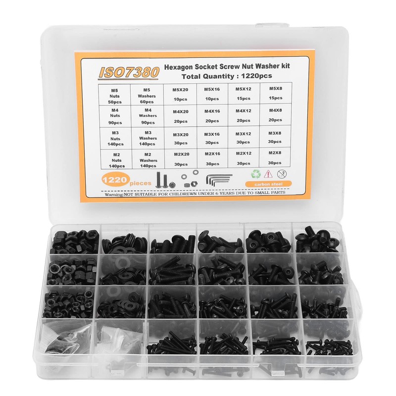 Juego De 1220 Tuercas Y Tornillos De Cabeza Hexagonal, Tornillos