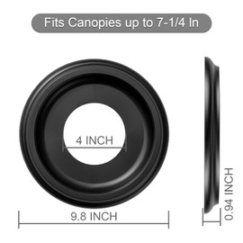 ELFCAB 4 Pack Black Molded Nylon Ceiling Medallion for Light Fixtures and Ceiling Fans 10"OD x 4"ID x 1"P (Fits Canopies up to7-1/4")