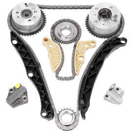 YEHERIT 24321-2G111 Timing Chain Kit with Guide Rail Crank Sprocket Shaft Sprocket Compatible with Hyundai Sonata Santa fe, Kia Sorento Sportage Optima 2.0L 2.4L G4KH G4KC Engine, Replace# 24350-2G750