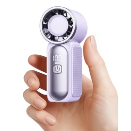 Gaiatop Portable Handheld Mini Fan, 6 Speeds 16900 RPM High Velocity Personal Fan with LED Display, USB Rechargeable, Mini Fan with Lanyard for Makeup, Travel, Outdoor, Gift for Women Girl, Purple