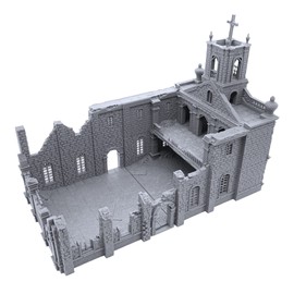 Caribbean Church by Printable Scenery, 3D Printed Tabletop RPG Scenery and Wargame Terrain 28mm Miniatures