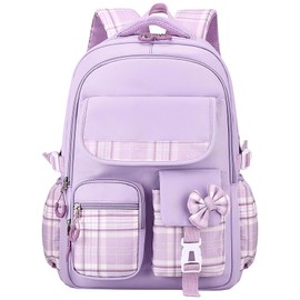 Maeau Kids' Backpack, Kids' Bag, For Kids, Girls, Juniors, A4 Compatible, Large Capacity, Cute, Elementary School Students, School Commutes, Excursions, Travel, Outdoors, Gift, purple