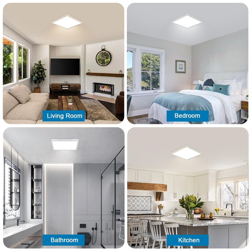 DELIPOP 12 inch Dimmable LED Flush Mount Ceiling Light Fixture