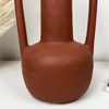 Tall Brown Vase Urn Double Handle Terracotta Roman Ceramic Flower