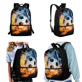 Watdotory Football Backpack for Boys 7th Grade with Lunch Bag,Pencil Case,Water Bottle Organizer,Backpacks for School 6-7 8-9 10-12 Kids Middle School Book Bag Schoolbags Rucksack Satchel Bookbags