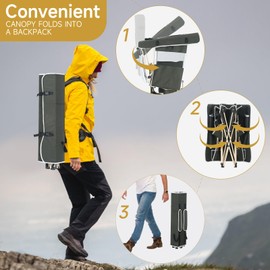 CDEN Canopy Chair, Chair with Shade, Umbrella Chairs, Foldable Camping Chairs, with Detachable Footrest, Cooler Bag, Cup Holder, for Camping, Picnic, Sports, Patio, Traveling (1 Pack)