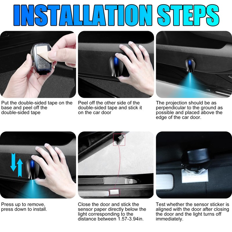SPOBODY Car Door Lights,Door Lights Logo Projector Rechargeable,Car Door Projector