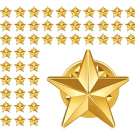 Tichso 50/100/200/300/500 pieces small alloy material Gold-plated-color silver-plated-color Star lapel pin Veterans Day pin Backpack Military Award pins Labor Day July 4th Memorial Day Star brooch costume decoration pins Clothes hats bulk (300, Gold-plat