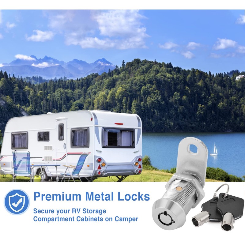 Sissinda Cam Lock RV Storage Locks Keyed Alike,1-1/8" Fits on