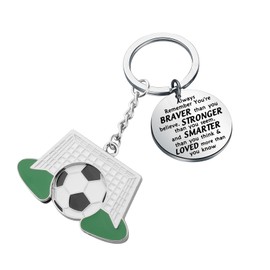 BNQL Soccer Keychain Soccer Lover Gifts For Soccer Team Players Soccer Gifts Inspirational Gift Soccer Key Ring, Music Note Keychain, Large
