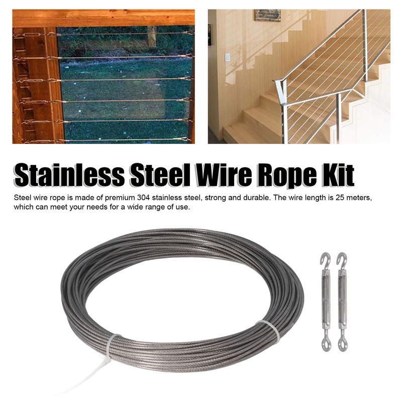 Stainless Steel Wire Rope Set Rust Proof Prevent Corrosion PVC