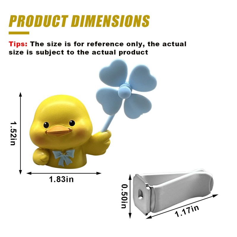 Cute Duck Car Air Fresheners Vent Clips, Rotating Windmill Car