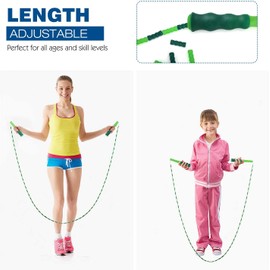 MoKo Skipping Rope, 2 Pieces Premium Adjustable TPU Skipping Rope Skipping Rope with Non-Slip Handle for Men Women Speed Training Fitness – Green Purple