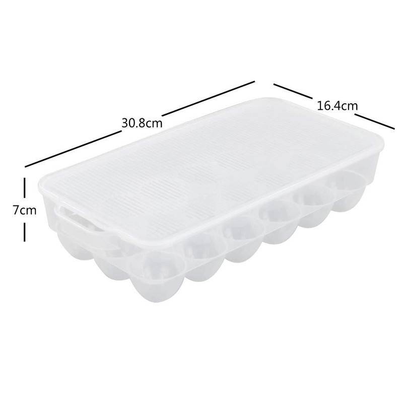 Bringer 2-Pack Plastic Egg Holders, Clear Refrigerator Egg Boxes for