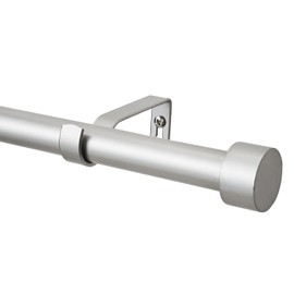 WL.Rocaille 3/4 Inch Curtain Rods Single Window Rod 30-84 Inches, with Aluminium Finials, Nicke Drapery Rod