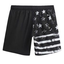 maamgic Mens Swim Trunks Quick Dry Swim Shorts with Mesh Lining Funny Swimwear Bathing Suits 7inch Left American Flag XL