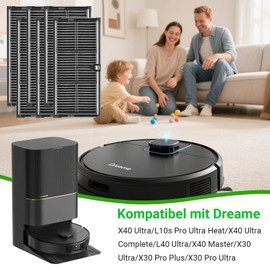 Pack of 6 Filters for Dreame X40 Ultra/X40 Ultra Complete/X40 Master/L10s Pro Ultra Heat/L40 Ultra/X30 Ultra/X30 Pro Plus/X30 Pro Ultra, Washable & Reusable, Premium Filter Accessories, Replacement