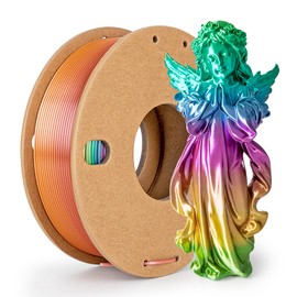 3Dgenius Silk Rainbow PLA Filament 1.75mm Silk PLA 3D Printer Filament Shiny Fast Color Changing Gradient Filament 3D Printing Filament Fit Most FDM Printers, 250g Spool(0.55lbs), Candy Series
